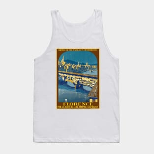 Florence, Italy - Vintage Travel Poster Design Tank Top